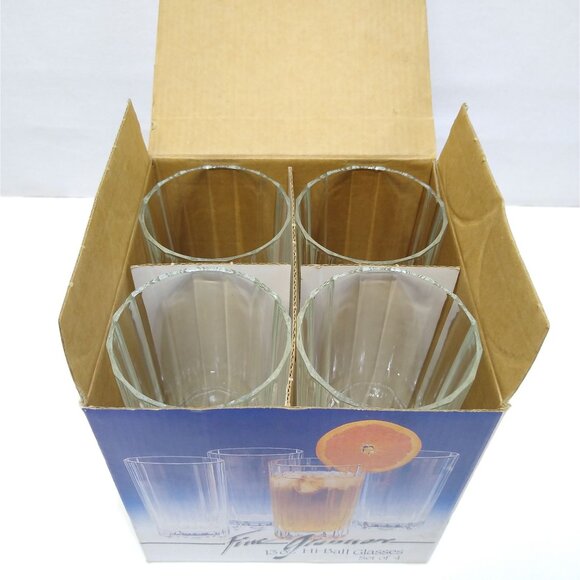 Pasabahce Turkey Fine Glassware 13 oz Hi-Ball Glasses Set Of 4 Topaz Color - Picture 2 of 8